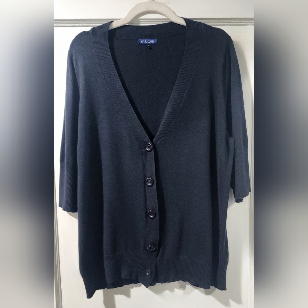 🪻Women's Navy V-Neck Button Cardigan Sweater🪻size: 1X